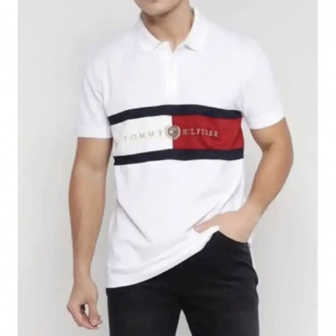 送料無料 新品 TOMMY HILFIGER ストライプ ポロシャツ XXL | フリマアプリ ラクマ