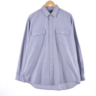 ラルフローレン(Ralph Lauren)の古着 ラルフローレン Ralph Lauren POLO by Ralph Lauren WHITFIELD 総柄 千鳥格子柄 長袖 コットンシャツ メンズXL /eaa351012(シャツ)