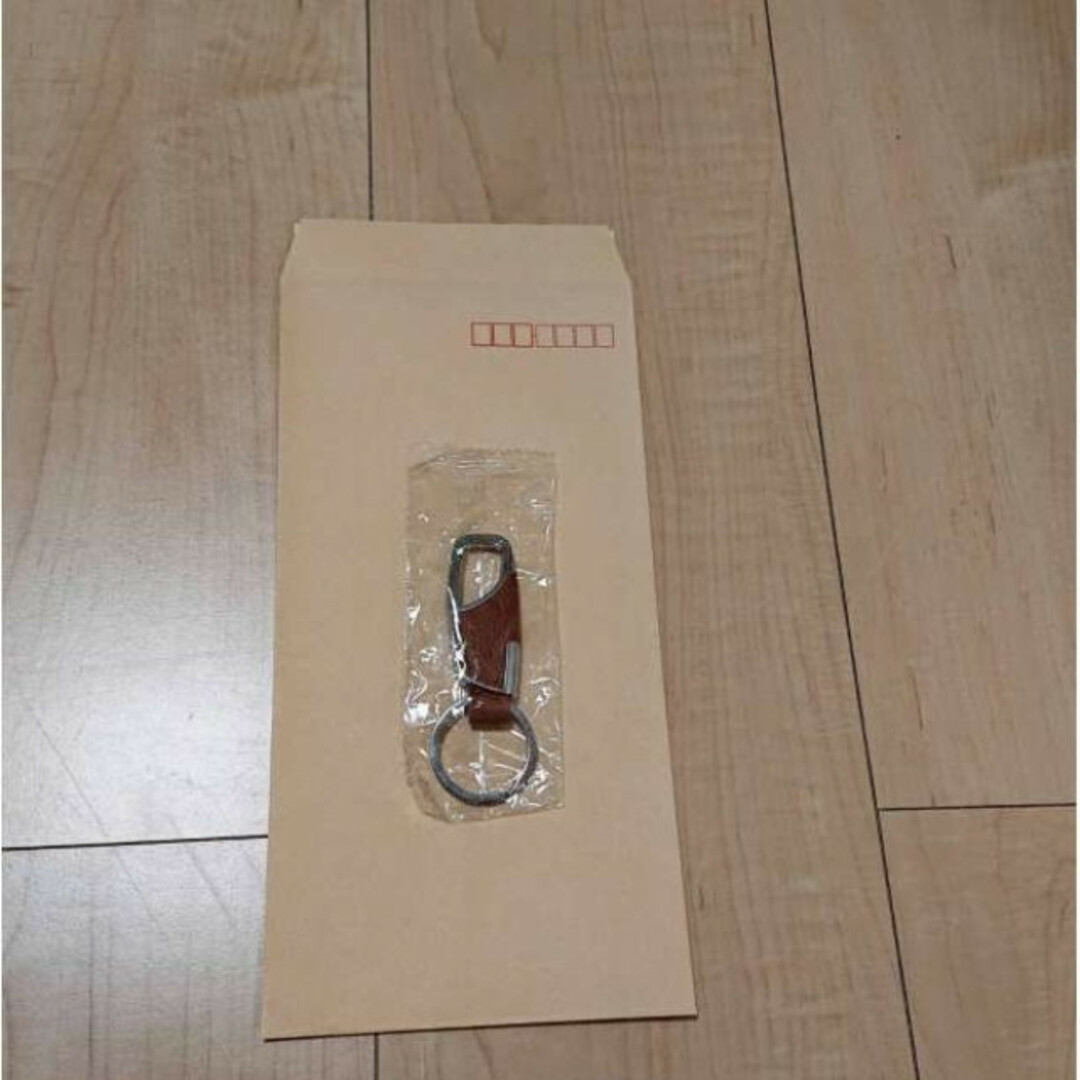 キーリング 鍵　ブラウン　茶色  レザー 車 リング　キーホルダー メンズのファッション小物(キーホルダー)の商品写真
