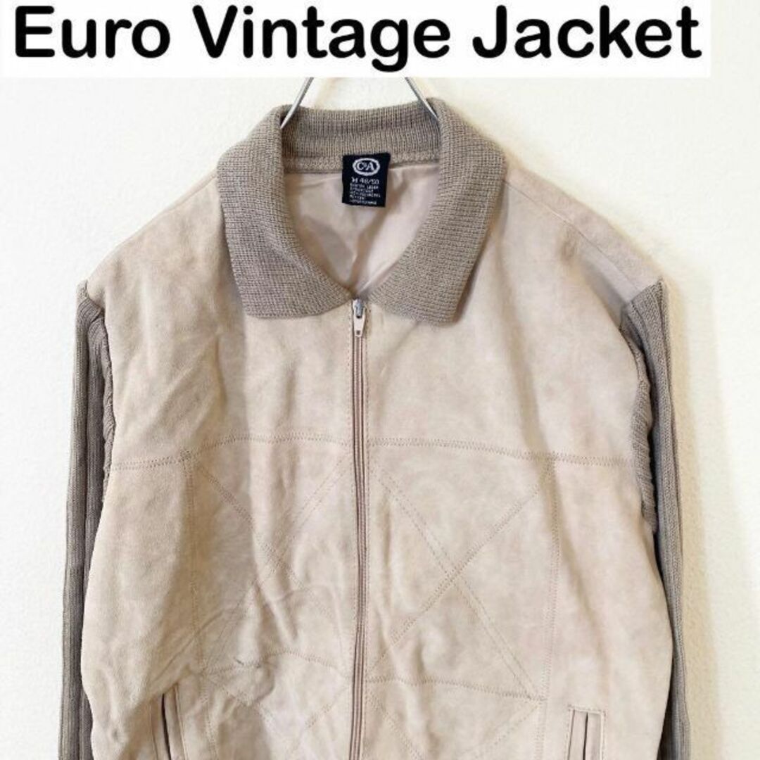 Euro Vintage レザージャケット　ブルゾン　　ヴィンテージ