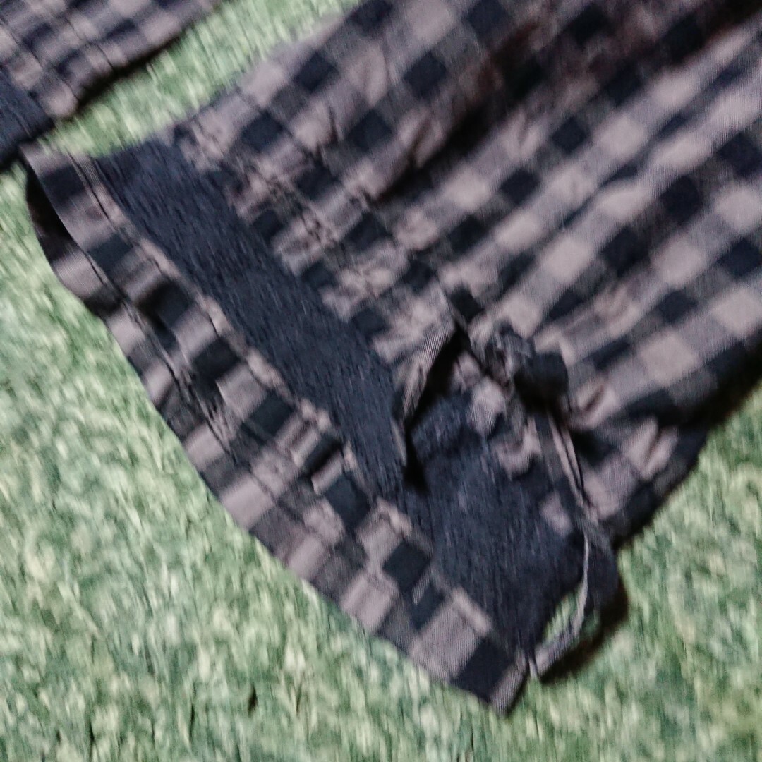 チェック 半端丈パンツ ハーフパンツ ブラウン茶色 ブラック ナチュラルガーリー レディースのパンツ(クロップドパンツ)の商品写真
