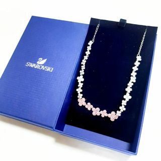 【極美品】SWAROVSKI 花 フラワー ネックレス ブルー