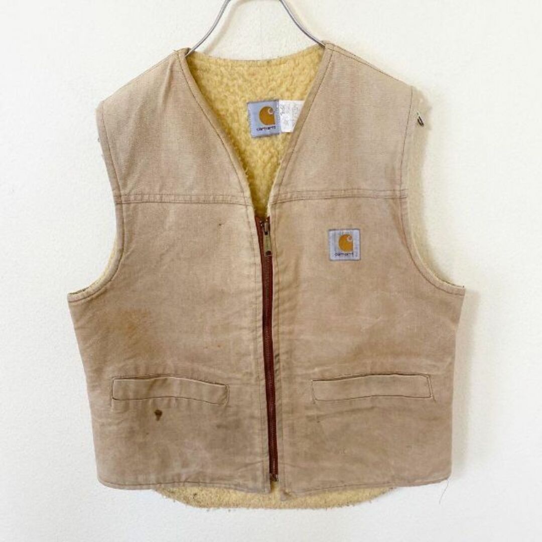 初回限定】 USA製 80s Carhartt カーハート 裏ボア ダック ベスト 古着