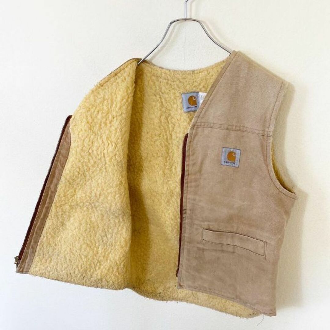 USA製 80s Carhartt カーハート 裏ボア ダック ベスト 古着