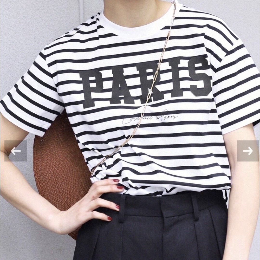 ヴェルメイユパーイエナ　PARISロゴTシャツ