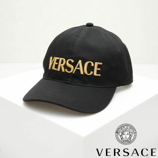 新品 VERSACE キャップ ロゴ パッチワーク ブラック