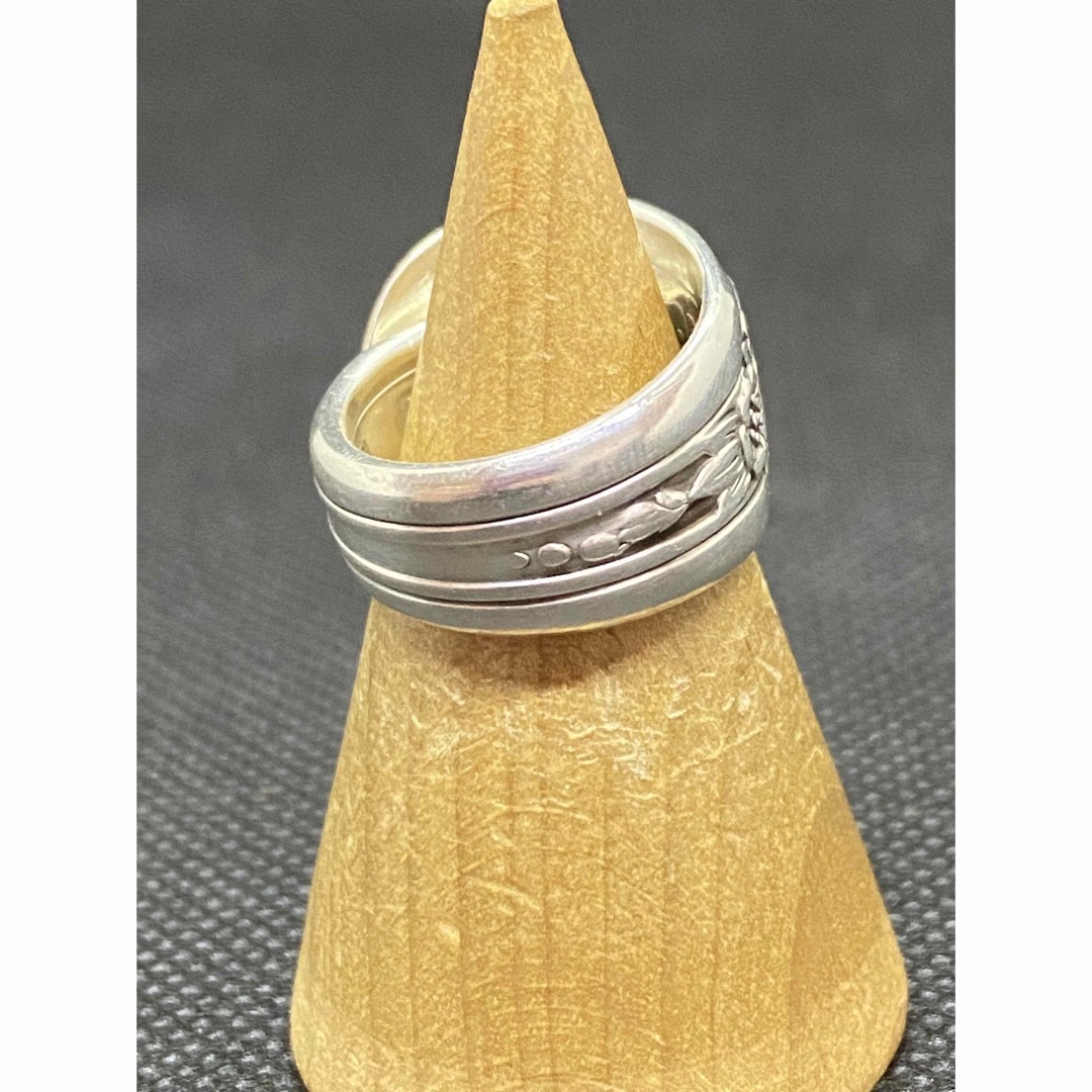 アンティーク リング スプーンリング 8号 調節可 アメリカ 花柄 4087 メンズのアクセサリー(リング(指輪))の商品写真