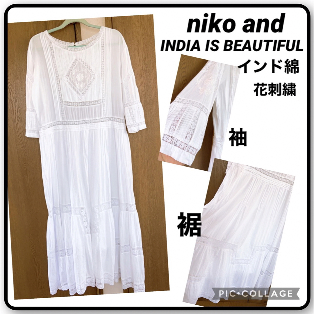 niko and　NDIA IS BEAUTIFUL　ニコアンド　刺繍ワンピースニコアンドワンピース