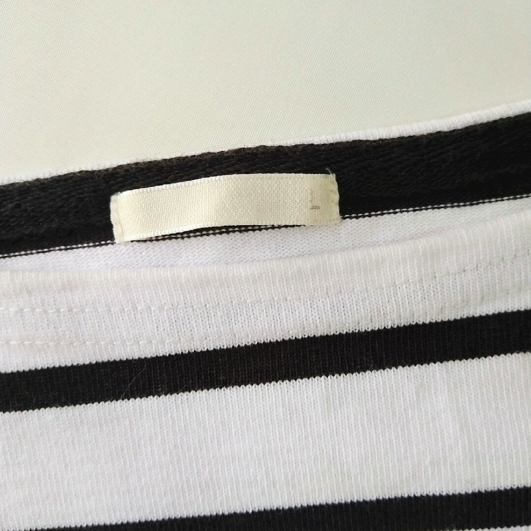 GU(ジーユー)のGU ボーダー 半袖 Tシャツ Ｌ レディースのトップス(Tシャツ(半袖/袖なし))の商品写真