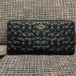 コーチ(COACH)の39631  コーチ　長財布　ブラックシグネチャー(長財布)