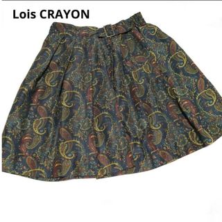 Lois CRAYON＊ペイズリー柄ラップ風スカート＊Mサイズ(ひざ丈スカート)