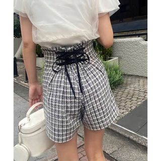 ワンアフターアナザーナイスクラップ(one after another NICE CLAUP)のNICE CLAUP バックレースアップ ショートパンツ(ショートパンツ)