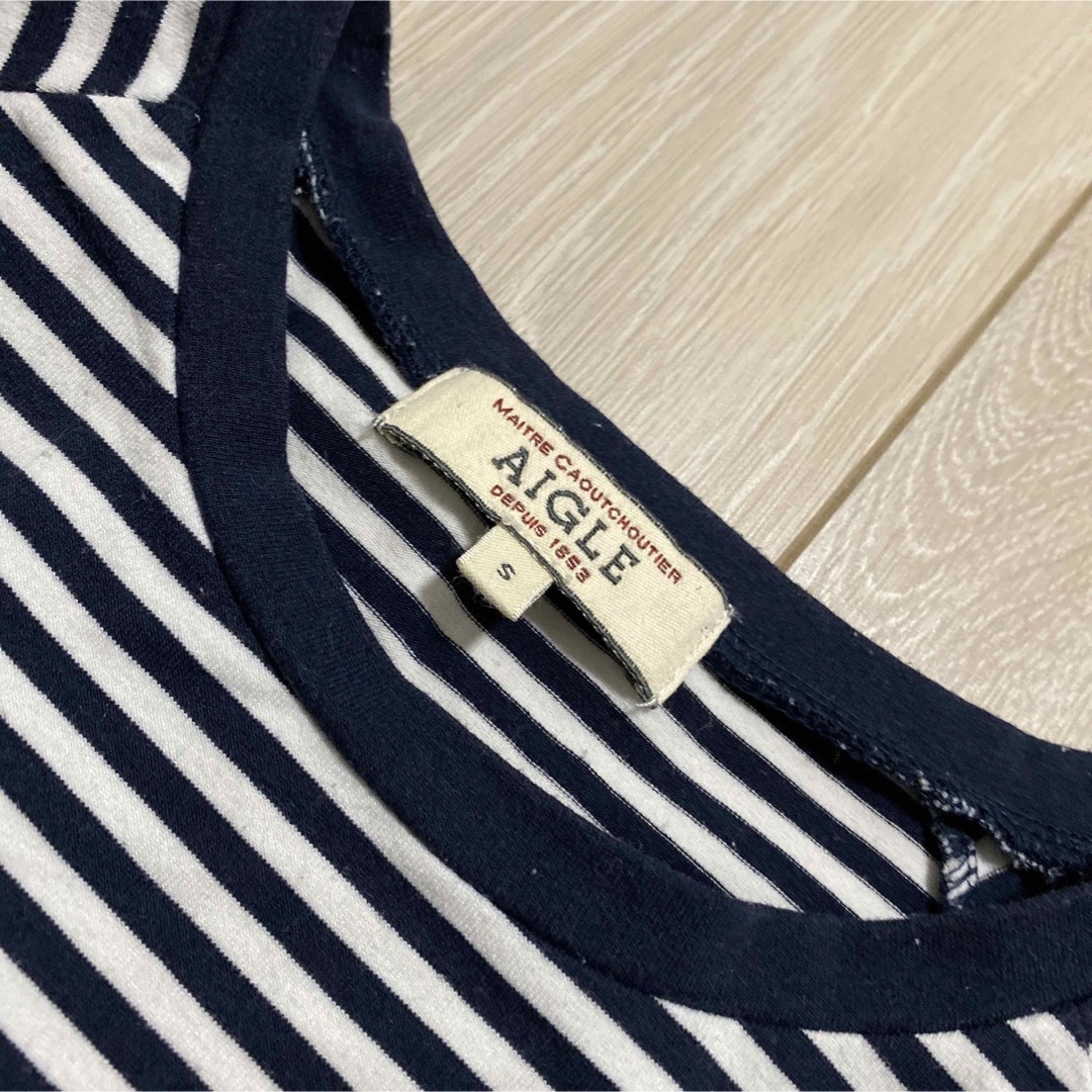 AIGLE(エーグル)のAIGLE エーグル　シンプル　ストレッチ　ボーダーTシャツ レディースのトップス(Tシャツ(半袖/袖なし))の商品写真