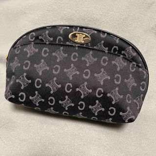 セリーヌ フィービー期 Cosmetic Pouch 化粧ポーチ レザー 紺