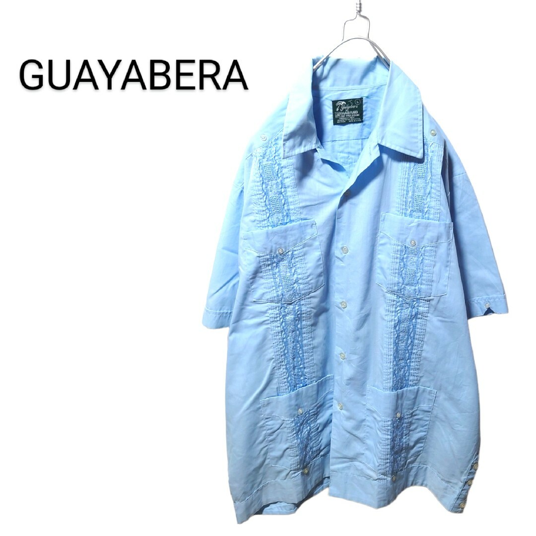 【GUAYABERA】VINTAGE 刺繍入り キューバシャツ A-1032