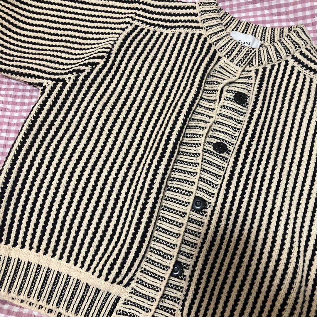 CLANE - CLANE STRIPE CABLE HALF SLEEVE CARDIGANの通販 by dAl's