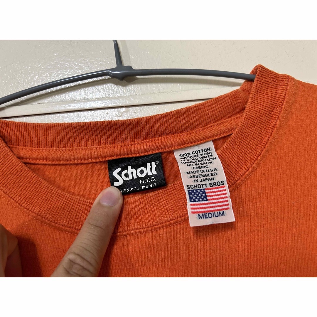 schott(ショット)のSchott ロンt 大人気オレンジ レディースのトップス(Tシャツ(長袖/七分))の商品写真