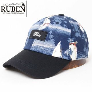 ルーベン(Ruben)の新品 RUBEN ルーベン ユニセックス アロハ柄ローキャップ ネイビー F(キャップ)