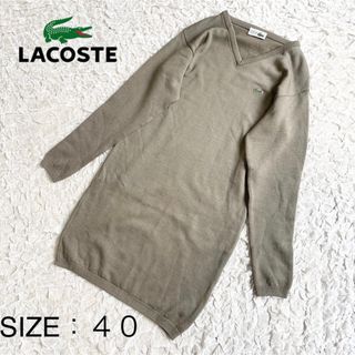 ラコステ(LACOSTE)のLACOSTE(ラコステ)   大きいサイズ ニットワンピース Vネック (ひざ丈ワンピース)