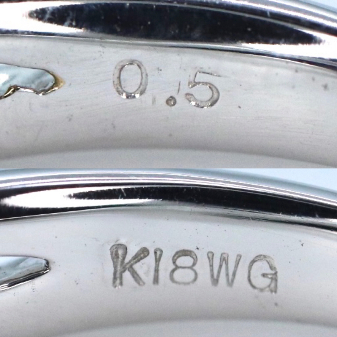 K18WG ブラウンダイヤモンドリング 0.50ct 14号