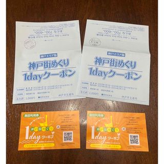 神戸街めぐり1dayクーポン　施設利用券 2枚(1600円分) バス割引券2枚(印刷物)