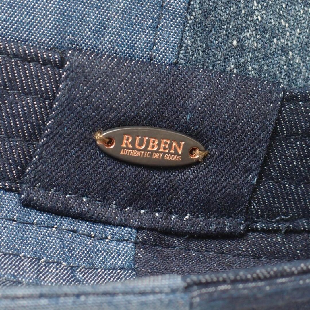 Ruben(ルーベン)の新品 RUBEN ルーベン パッチワークデニム 中折ハット ブルー メンズの帽子(ハット)の商品写真