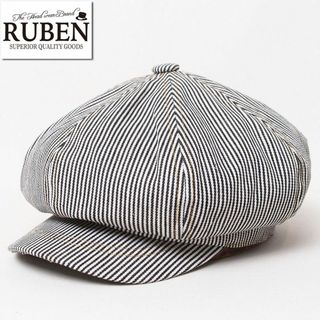 ルーベン(Ruben)の新品 RUBEN ルーベン ヒッコリー デニムキャスケット ホワイト×ネイビー(キャスケット)