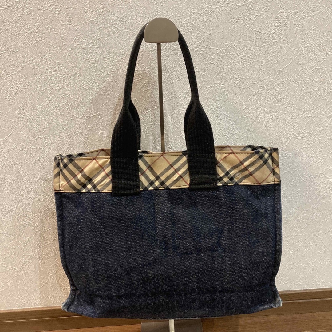 BURBERRY BLUE LABEL(バーバリーブルーレーベル)のBurberry バーバリー ブルーレーベル デニム キャンパス トートバッグ レディースのバッグ(トートバッグ)の商品写真