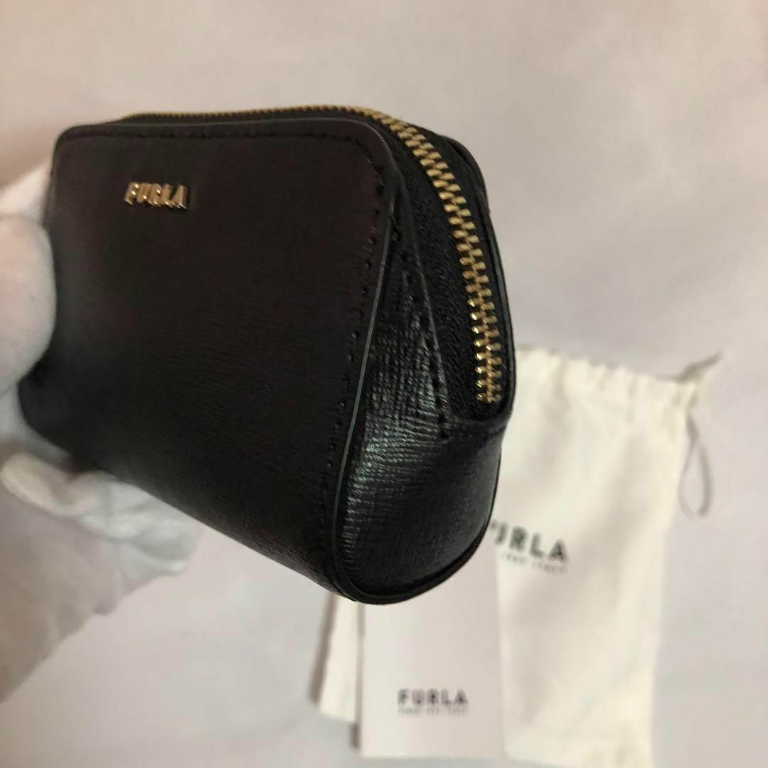 Furla(フルラ)の【新品未使用】FURLA フルラ エレクト レザーコスメ ミニポーチ　ブラック レディースのファッション小物(ポーチ)の商品写真