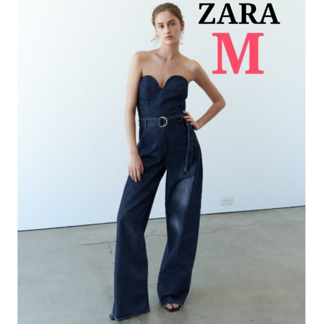 ZARA ジャンプスーツ デニム ブラック M - オールインワン