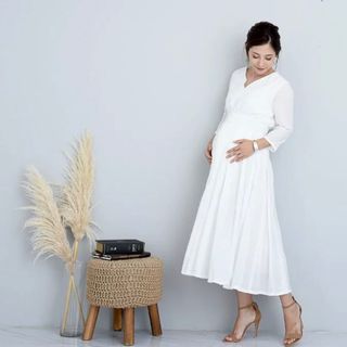 チョコア(CHOCOA)の新品未使用　授乳コットンフレアワンピース　マタニティ服/授乳服　妊婦(マタニティワンピース)