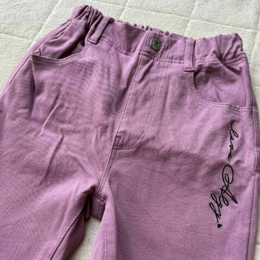 アルジー　レギンスパンツ　150 S パープル　紫　ピンク キッズ/ベビー/マタニティのキッズ服女の子用(90cm~)(パンツ/スパッツ)の商品写真
