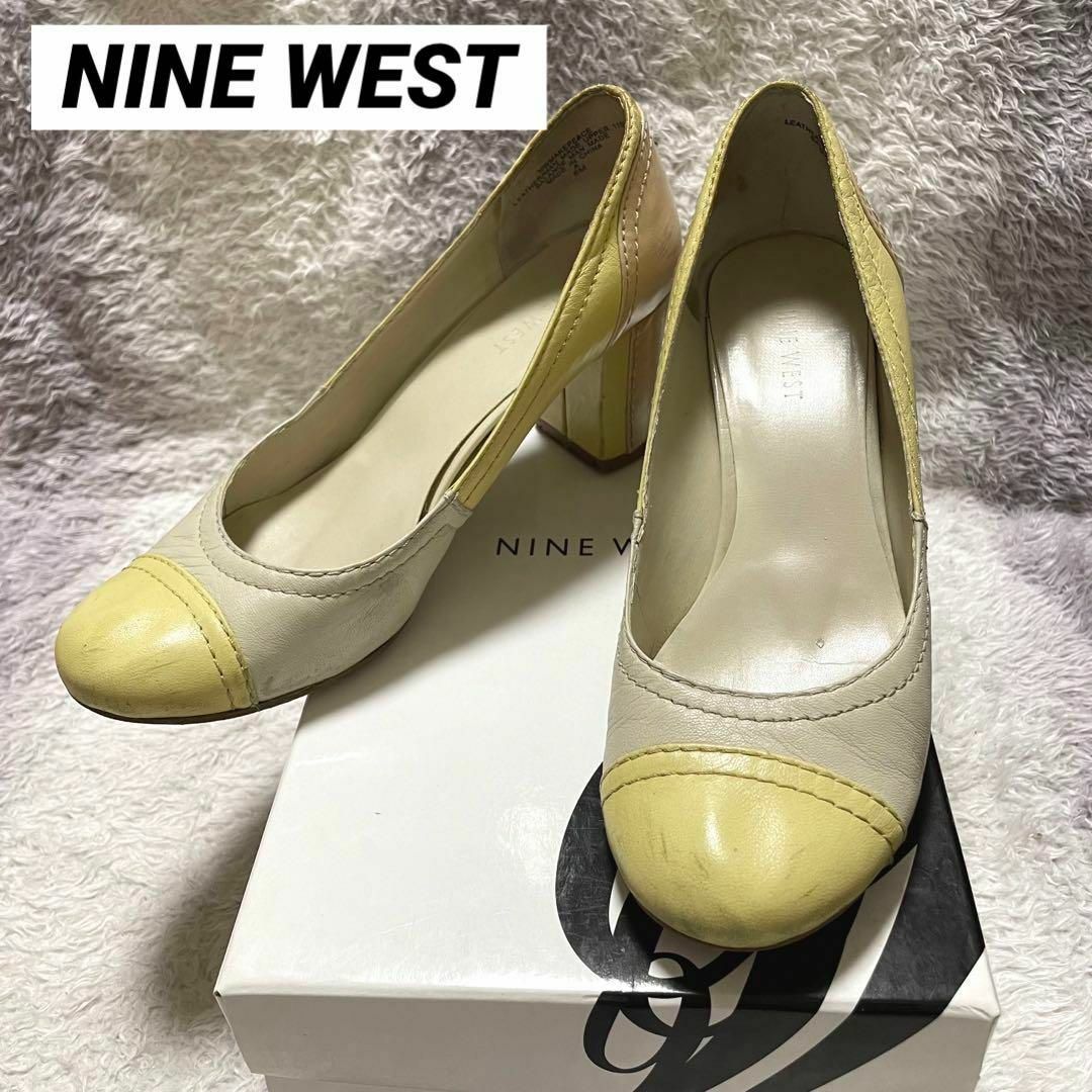 NINE WEST(ナインウエスト)のs86d NINE WEST 太ヒール パンプス ラウンドトゥ パステルカラー レディースの靴/シューズ(ハイヒール/パンプス)の商品写真