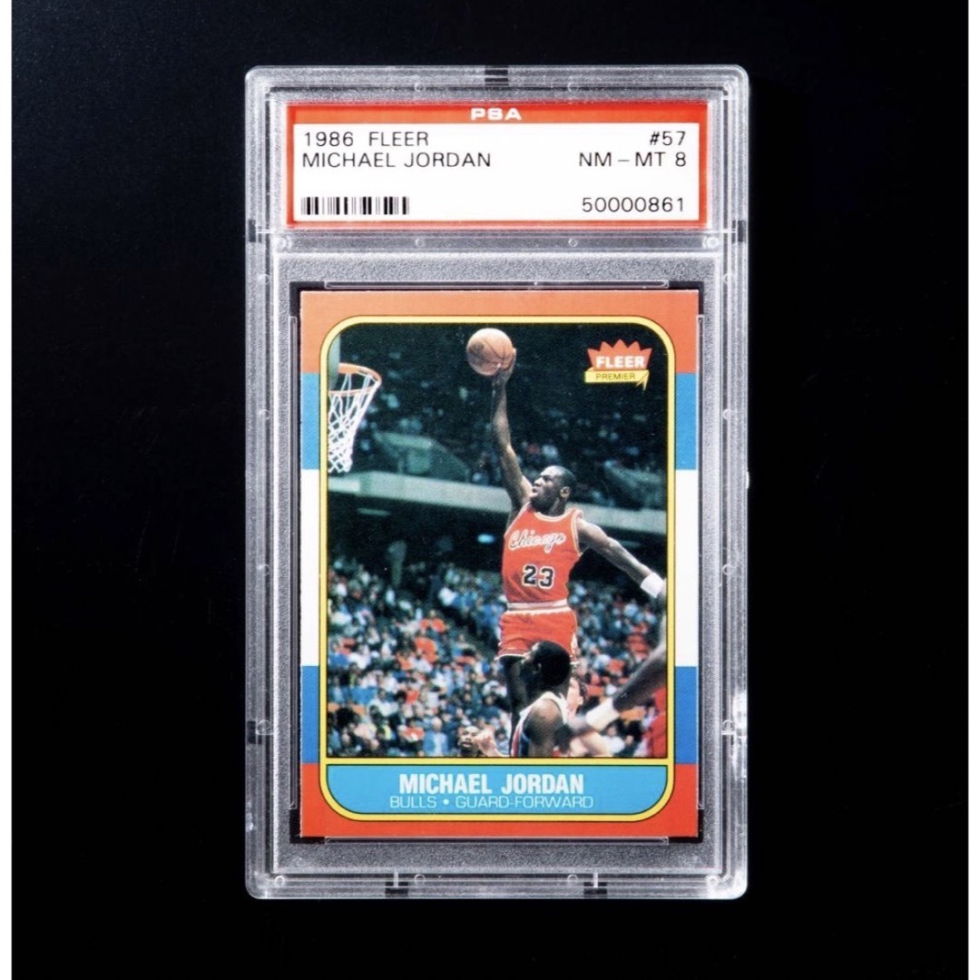 1986/87 Fleer ＃57 マイケルジョーダンルーキーPSA 8 エンタメ/ホビーのアニメグッズ(カード)の商品写真