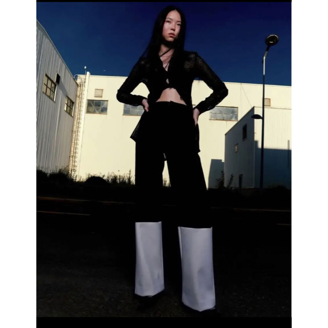 JOHN nhoj フェイクレザー 切り替え スラックス litmus-