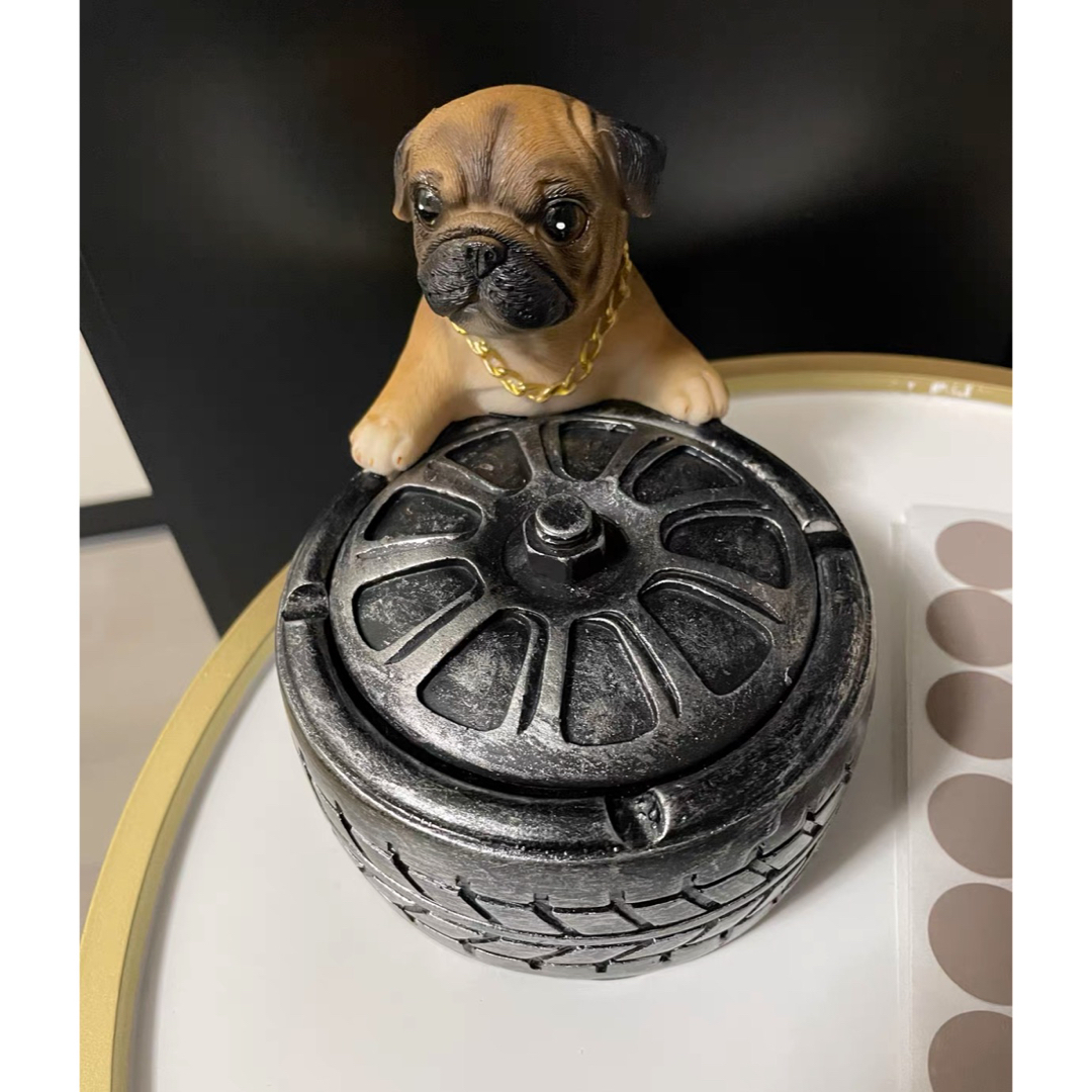 犬型 灰皿 イヌ 卓上収納　小物入れ パグ雑貨 キーケース　置物 PUG