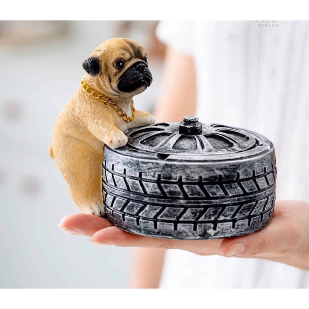 犬型 灰皿 イヌ 卓上収納 小物入れ パグ雑貨 キーケース 置物 PUG ...