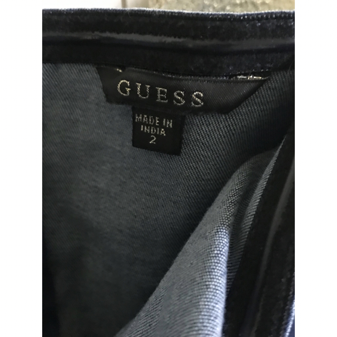 GUESS(ゲス)のGUESS ゲス デニムワンピース レディース サイズ2 レディースのワンピース(ひざ丈ワンピース)の商品写真