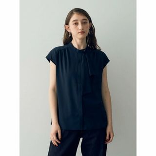 イェッカヴェッカ(YECCA VECCA)の【ネイビー】2wayボウタイフレンチスリーブブラウス/23AW(シャツ/ブラウス(長袖/七分))