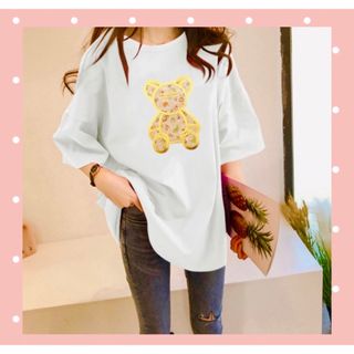 新品韓国　トップス　お洒落ティシャツ　半袖　Tシャツ(Tシャツ(半袖/袖なし))