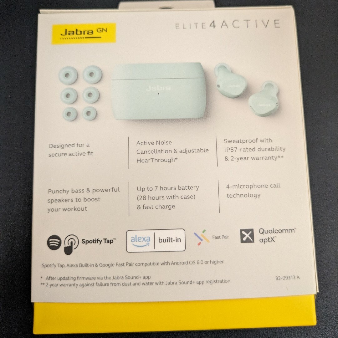 【新品未開封】Jabra ELITE 4 ACTIVE  ワイヤレスイヤホン完全ワイヤレス充電端子