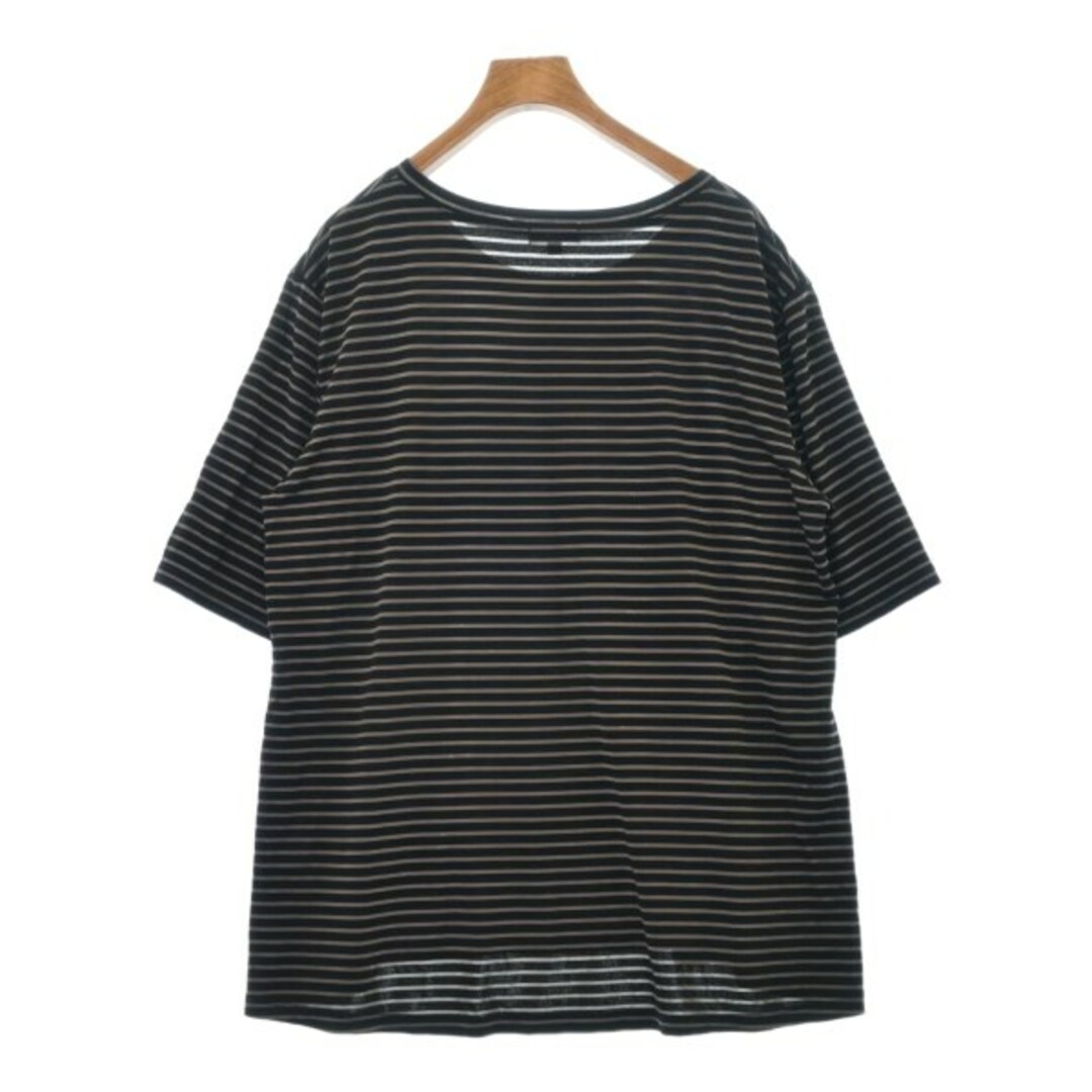 INDIVI(インディヴィ)のINDIVI Tシャツ・カットソー 13(XL位) 黒xベージュ(ボーダー) 【古着】【中古】 レディースのトップス(カットソー(半袖/袖なし))の商品写真