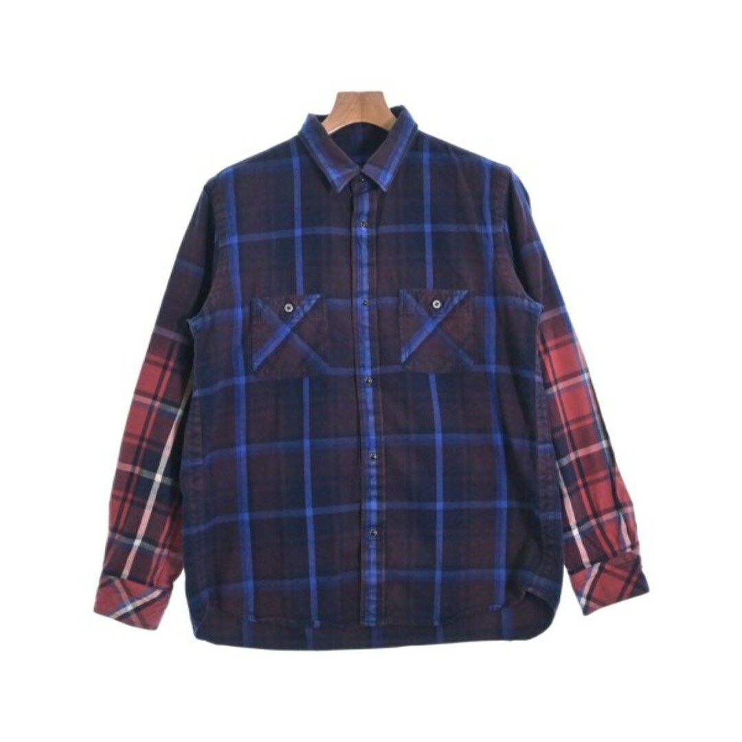 sacai(サカイ)のsacai サカイ カジュアルシャツ 2(M位) 紺x茶x青(チェック) 【古着】【中古】 メンズのトップス(シャツ)の商品写真