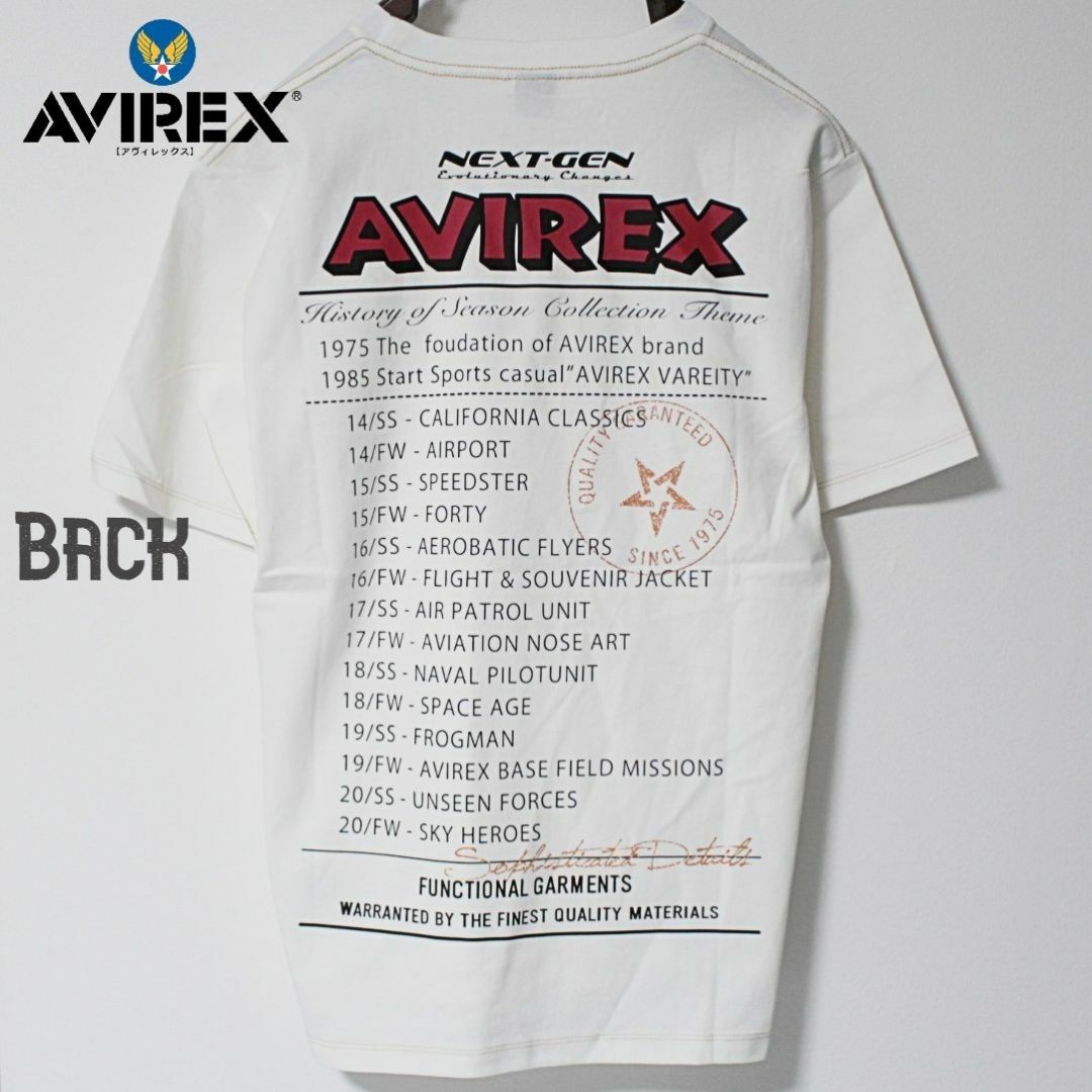 新品 アヴィレックス バックテキストデザイン ビッグロゴTシャツ 2XL 白