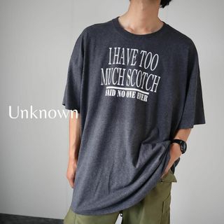 アートヴィンテージ(ART VINTAGE)の【Unknown】超 ビッグサイズ ルーズ 英字 プリントTシャツ グレー 4L(Tシャツ/カットソー(半袖/袖なし))