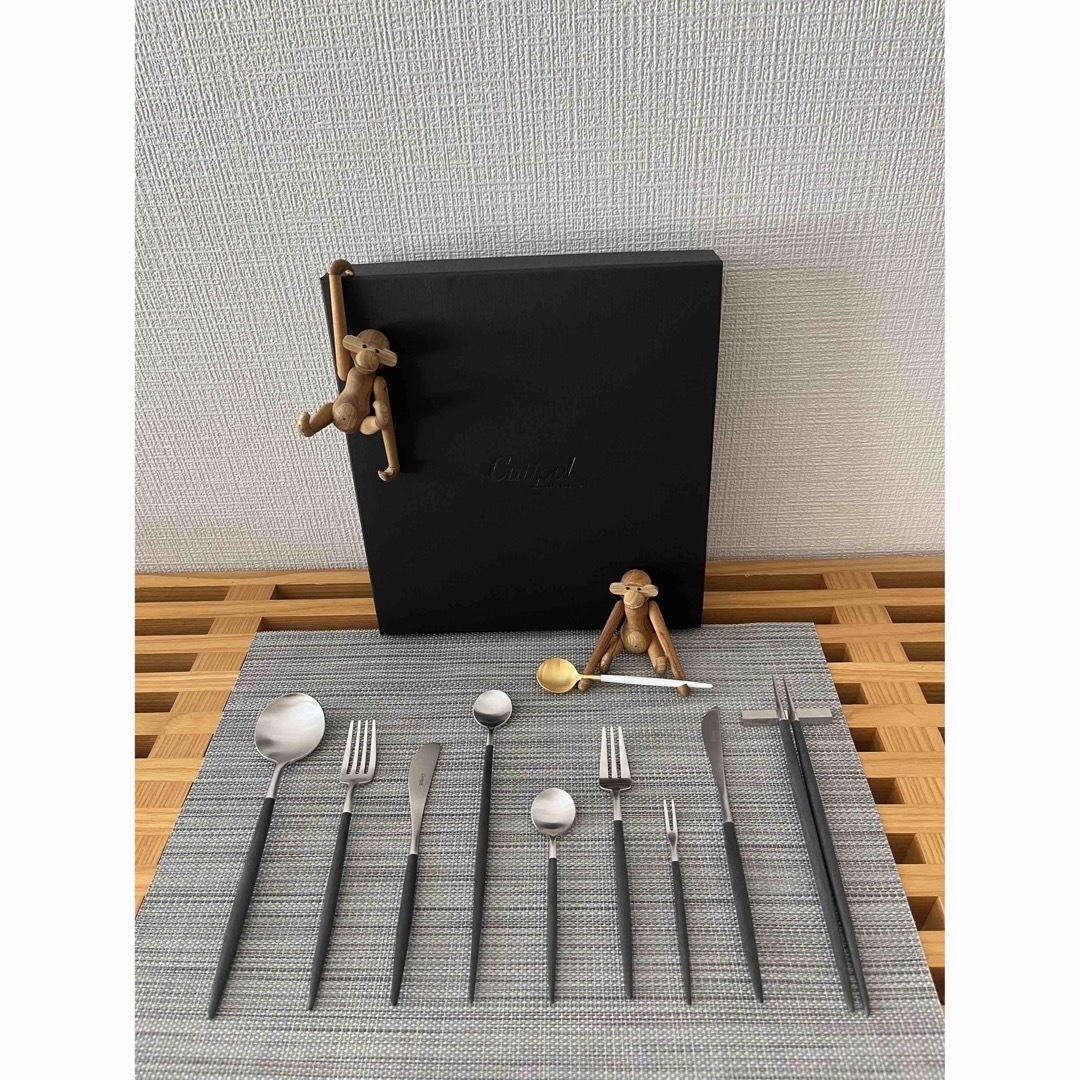 クチポール ゴア ブラック×シルバー デザートスプーン 正規日本代理店品