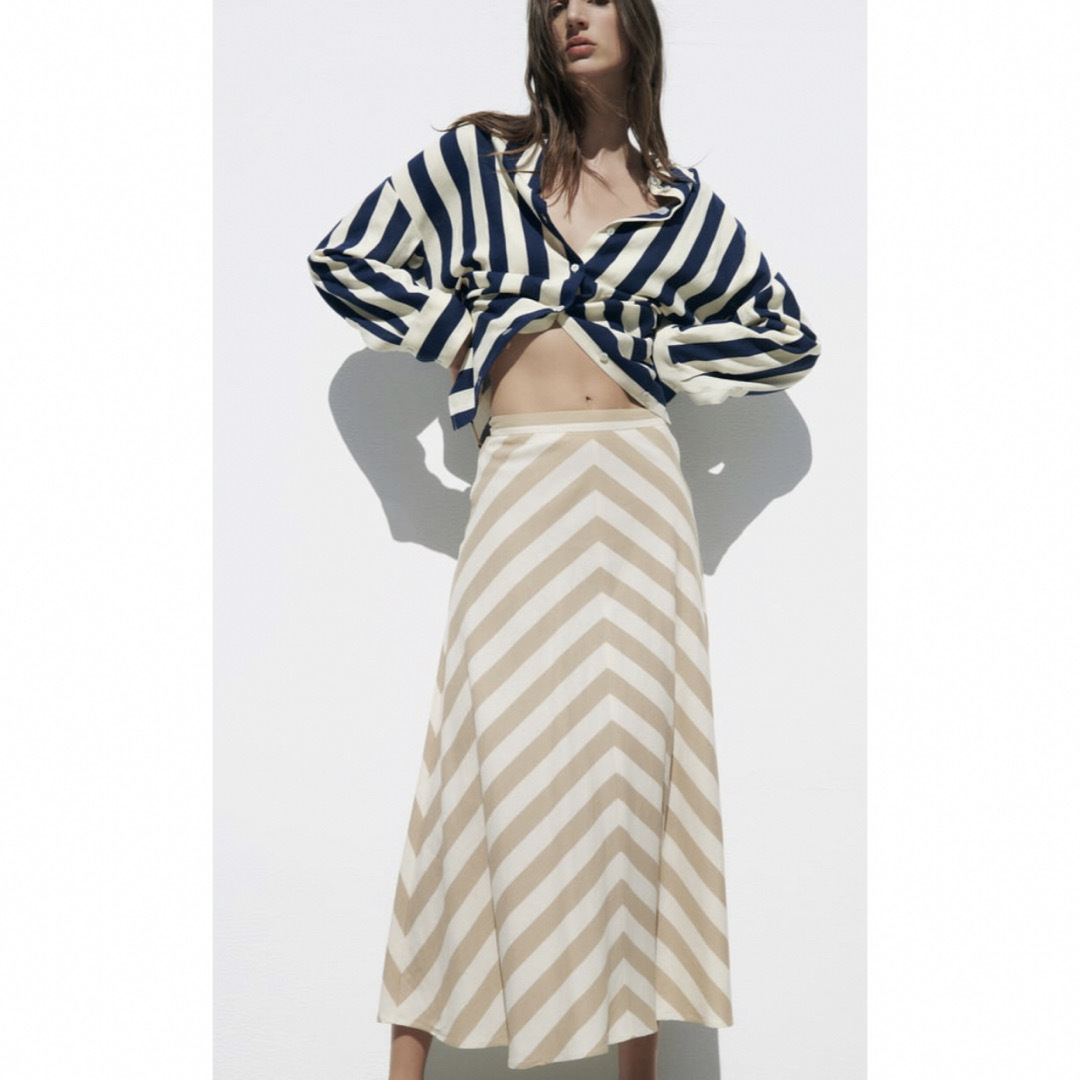 ZARA - ZARA ストライプロングスカートの通販 by cat's shop ZARA - ZARA ストライプロングスカートの通販 by cat's shop
