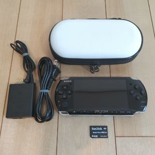 プレイステーションポータブル(PlayStation Portable)のPSP3000  　AC•メモステ４GB•ケース付(携帯用ゲーム機本体)