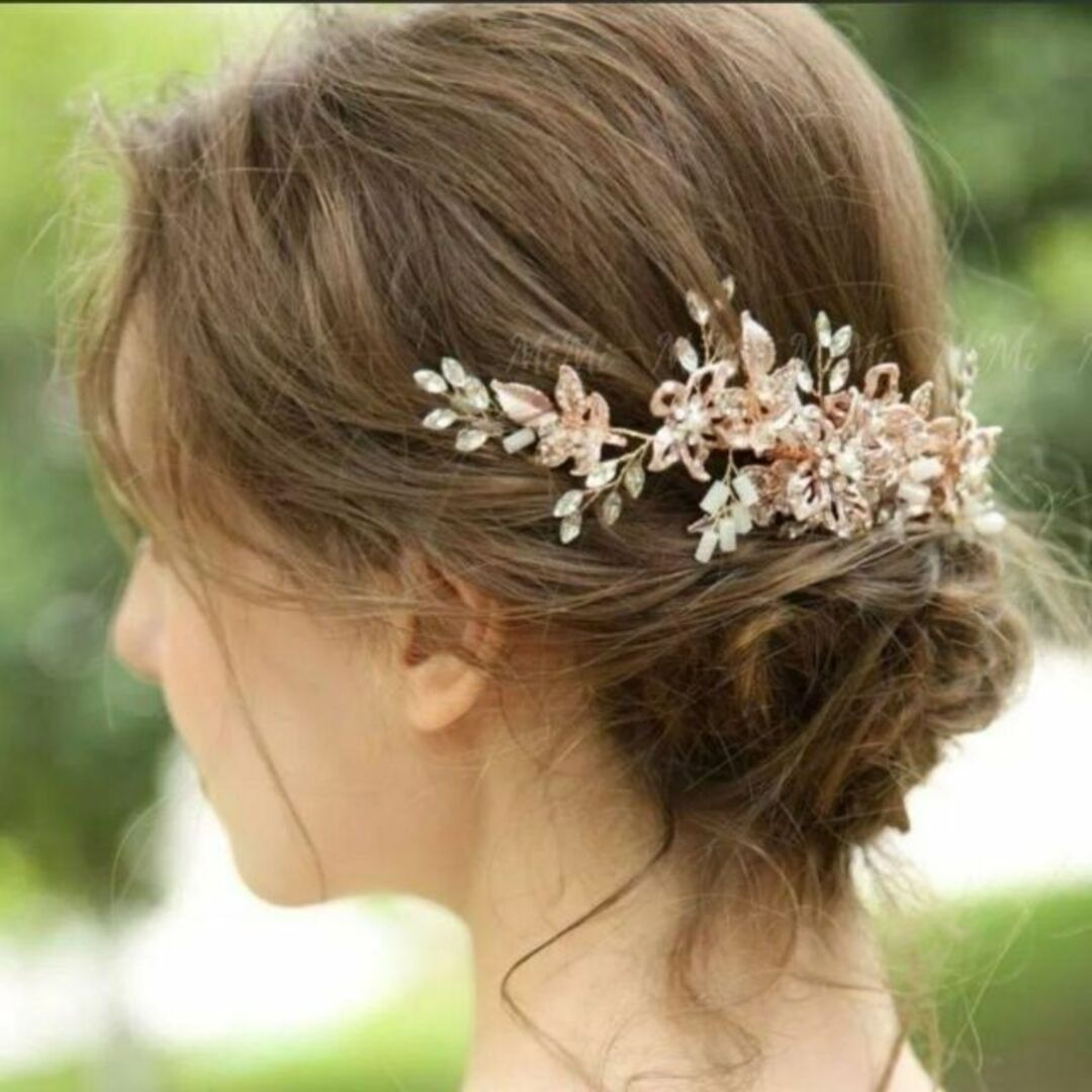 kウェディング2点セット❀ピアス イヤリングヘッドドレス結婚式ヘアアクセサリー