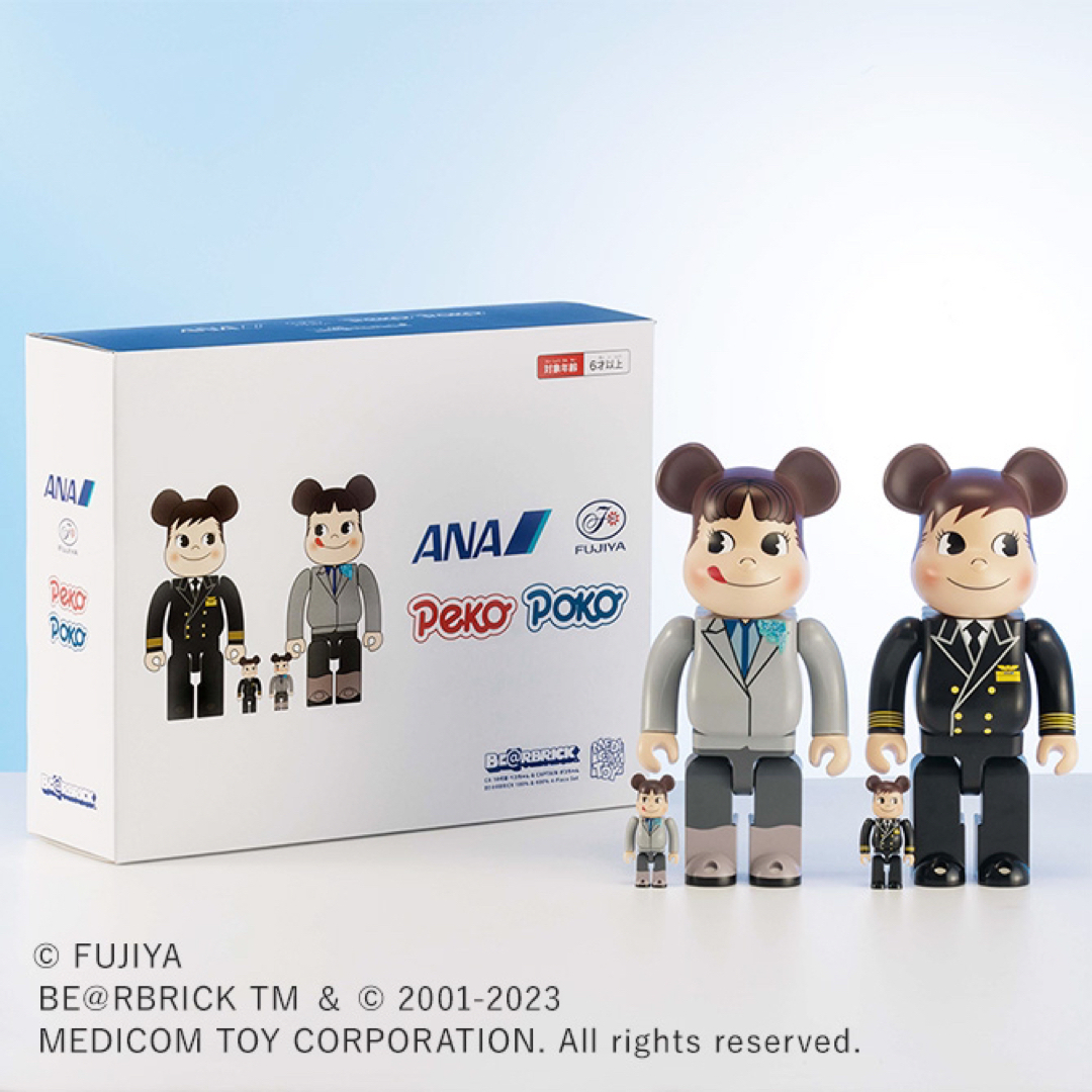 BE@RBRICK ANA ポコちゃん ペコちゃん 100%&400% 4体 - その他